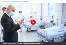 Fake: Switzerland – prime minister visits the hospital and checks on dummies