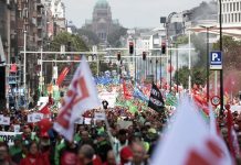 Фейк Первого канала: в Брюсселе прошла грандиозная манифестация с требованием прекратить помощь Украине