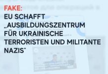 Fake: EU schafft Ausbildungszentrum für ukrainische Terroristen und militante Nazis
