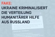 Fake: Ukraine kriminalisiert den Empfang russischer humanitärer Hilfe in den besetzten ukrainischen Gebieten