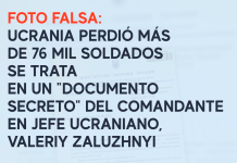 Foto falsa: Ucrania perdió más de 76 mil soldados se trata en un «documento secreto» del Comandante en Jefe ucraniano, Valeriy Zaluzhnyi