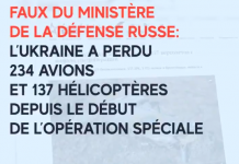 Faux du Ministère de la Défense russe: « l’Ukraine a perdu 234 avions et 137 hélicoptères depuis le début de l’opération spéciale »