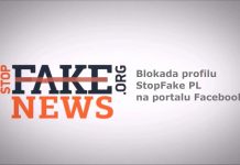 Blokada profilu StopFake PL na portalu Facebook