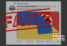 Fake: Milano’daki ABD Konsolosluğu “Ukrayna ve Nazi Almanyası bayrakları içeren” bir gönderi yayınladı