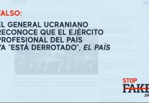 FALSO: El general ucraniano reconoce que el ejército profesional del país ya “está derrotado”, El País