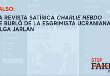 Falso: La revista satírica Charlie Hebdo se burló de la esgrimista ucraniana, Olga Jarlán
