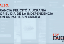 Falso: Francia felicitó a Ucrania por el Día de la Independencia con un mapa sin Crimea