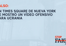 FALSO: En Times Square de Nueva York se mostró un vídeo ofensivo para Ucrania
