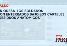 FALSO: En Odesa, los soldados son enterrados bajo los carteles «residuos  anatómicos»
