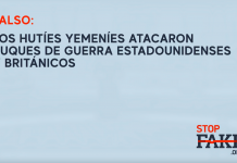 FALSO: Los hutíes yemeníes atacaron buques de guerra estadounidenses y británicos