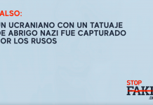 FALSO: Un ucraniano con un tatuaje de abrigo nazi fue capturado por los rusos