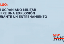 Falso: Un ucraniano militar sufre una explosión durante un entrenamiento