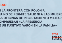 Falso: En la frontera con Polonia, «ya no se permite salir ni a las mujeres”: las oficinas de reclutamiento militar comprueban «la presencia de un fugitivo varón en la familia»