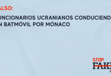 Falso: Funcionarios ucranianos conduciendo un Batmóvil por Mónaco
