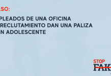 Vídeo falso: Empleados de una oficina de reclutamiento dan una paliza a un adolescente