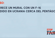 Falso: Aparece un mural con un F-16 perdido en Ucrania cerca del Pentágono