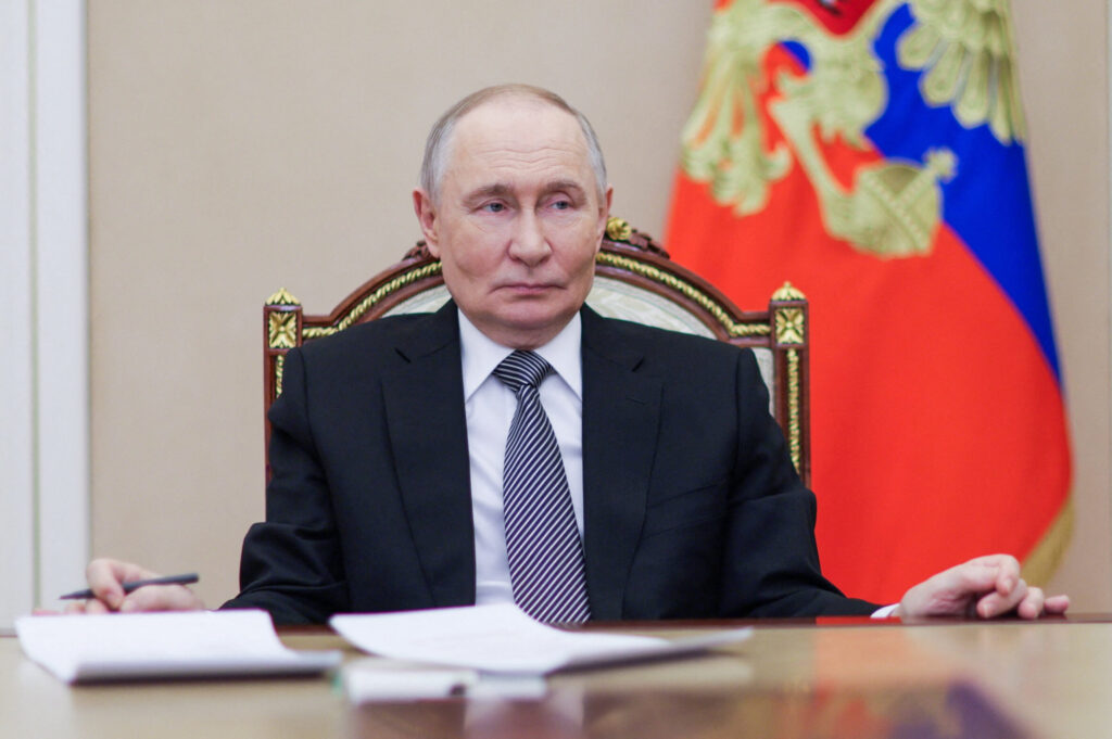 Russian President Putin chairs a meeting in Moscow